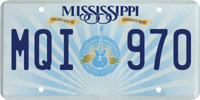 MS license plate MQI970