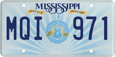 MS license plate MQI971