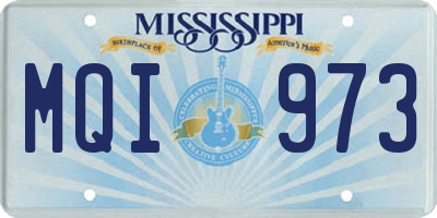 MS license plate MQI973