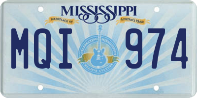 MS license plate MQI974