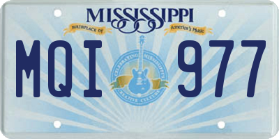 MS license plate MQI977