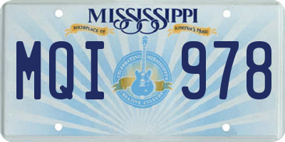 MS license plate MQI978
