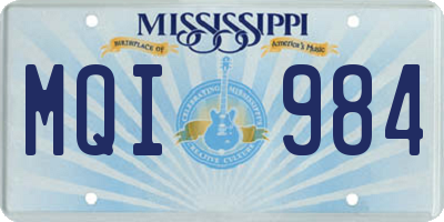 MS license plate MQI984