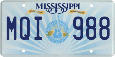 MS license plate MQI988