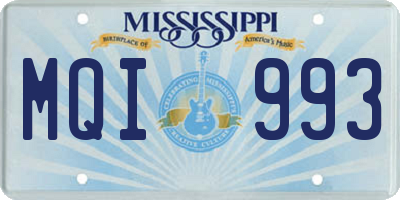 MS license plate MQI993