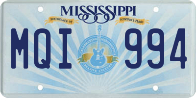 MS license plate MQI994