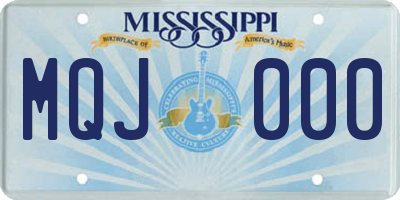 MS license plate MQJ000
