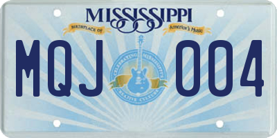 MS license plate MQJ004