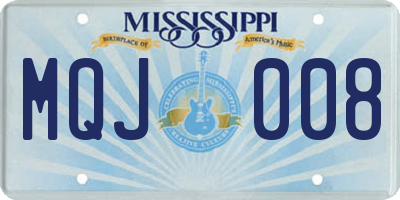 MS license plate MQJ008