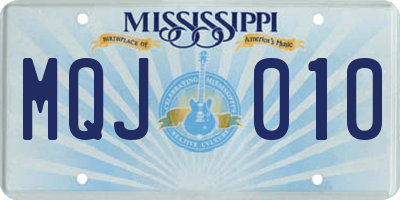 MS license plate MQJ010