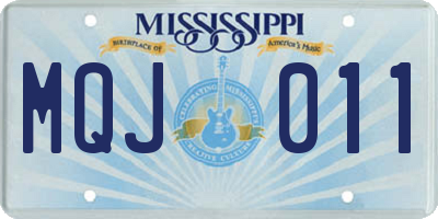 MS license plate MQJ011