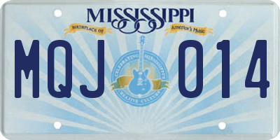 MS license plate MQJ014