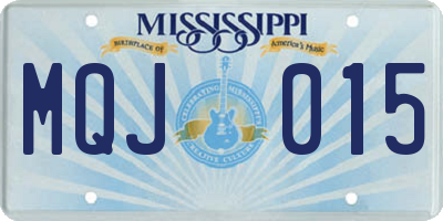 MS license plate MQJ015