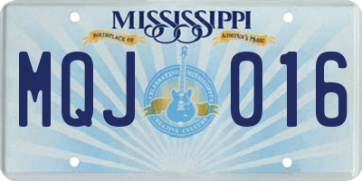 MS license plate MQJ016