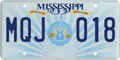 MS license plate MQJ018