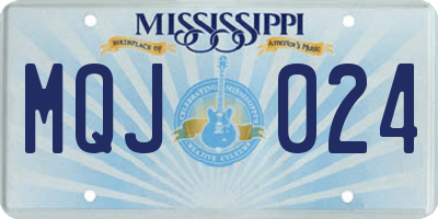 MS license plate MQJ024
