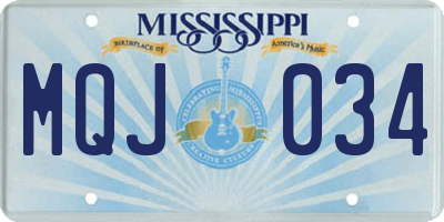 MS license plate MQJ034