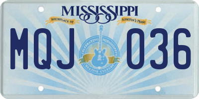 MS license plate MQJ036