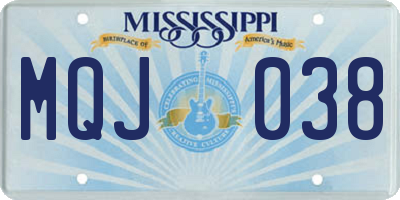 MS license plate MQJ038