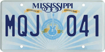 MS license plate MQJ041