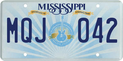 MS license plate MQJ042