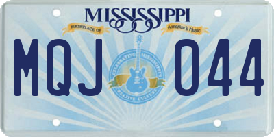 MS license plate MQJ044