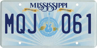MS license plate MQJ061