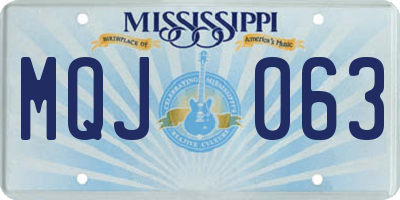 MS license plate MQJ063