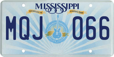 MS license plate MQJ066