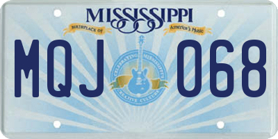MS license plate MQJ068