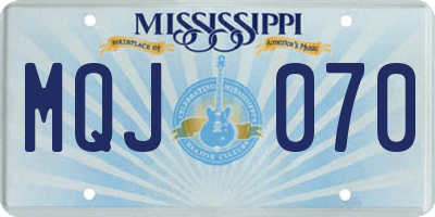 MS license plate MQJ070