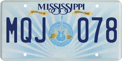 MS license plate MQJ078