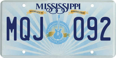 MS license plate MQJ092