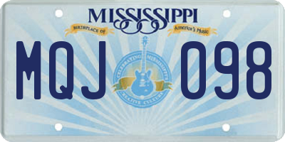 MS license plate MQJ098