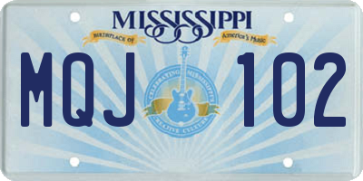 MS license plate MQJ102