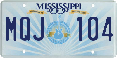 MS license plate MQJ104