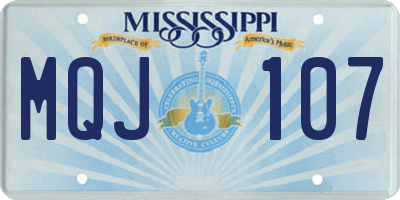 MS license plate MQJ107