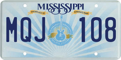 MS license plate MQJ108