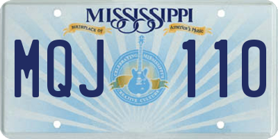 MS license plate MQJ110