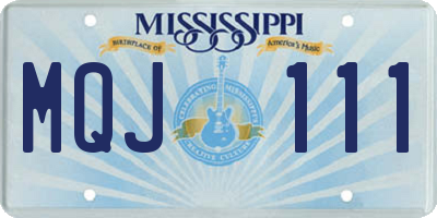 MS license plate MQJ111