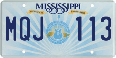 MS license plate MQJ113