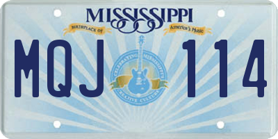 MS license plate MQJ114