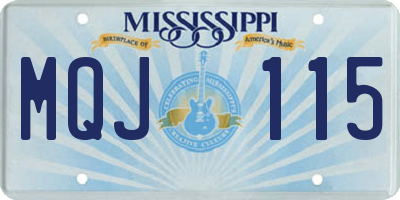 MS license plate MQJ115