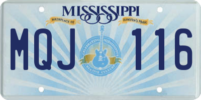 MS license plate MQJ116