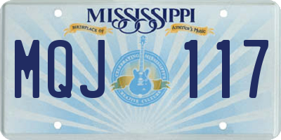 MS license plate MQJ117