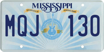 MS license plate MQJ130