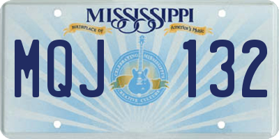 MS license plate MQJ132