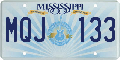 MS license plate MQJ133