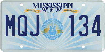 MS license plate MQJ134