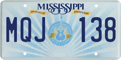 MS license plate MQJ138